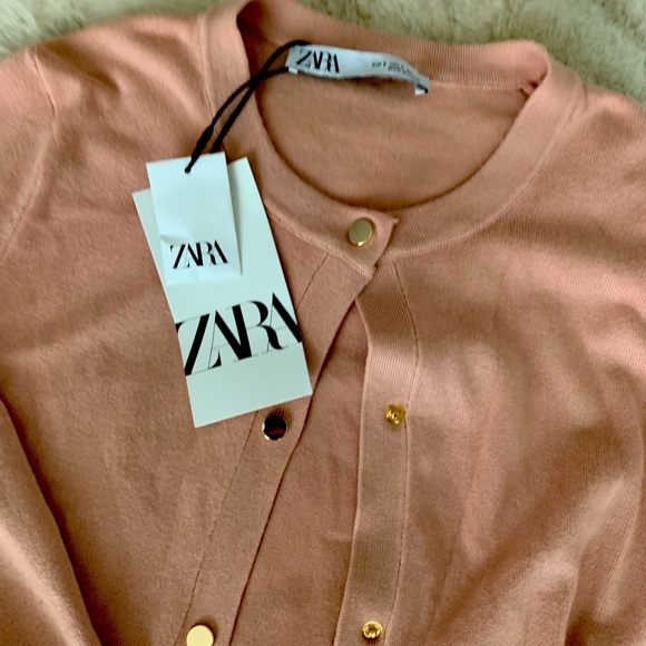ZARA Dusty Pink Cardigan/ Jacket size Small - Picture 4 of 8
